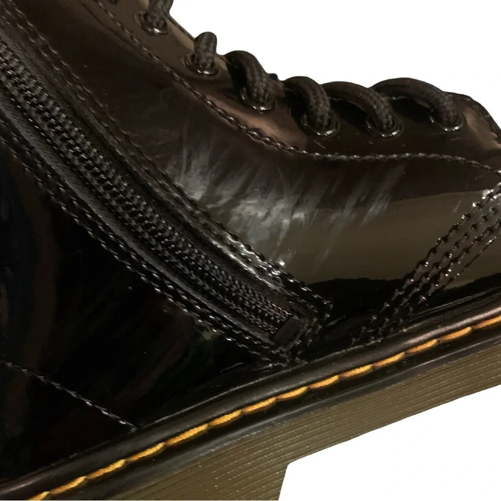 Dr. Martens 1460 J Black Patent Leather Boots Size 2 US Youth